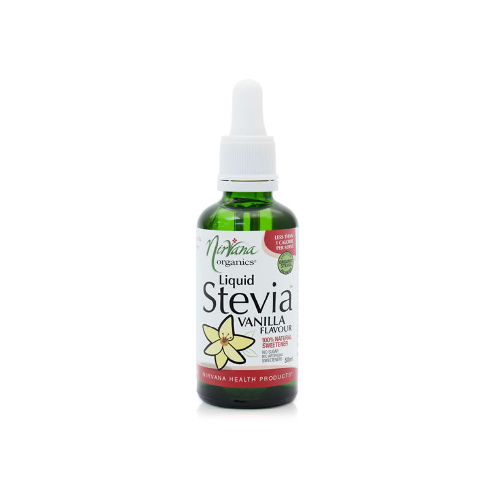 Organic Vanilla Flavour Stevia Liquid Nirvana Organics 50ml