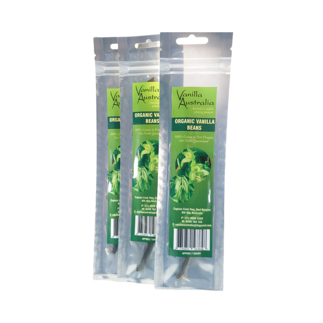 Vanilla Australia Organic Vanilla Beans 7g