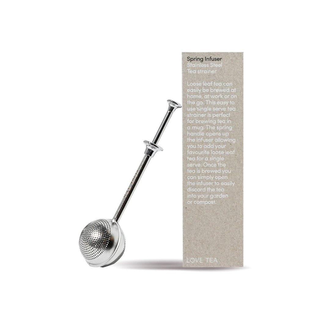 Spring infuser - Stainless Steel Tea Strainer - Love Tea - Santos Organics